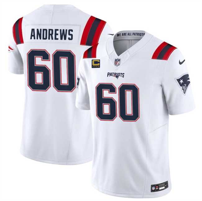 Men & Women & Youth New England Patriots #60 David Andrews White 2023 F.U.S.E. With 4-Star C Patch Vapor Limited Stitched Jersey,We sell and wholesale Men & Women & Youth New England Patriots #60 David Andrews White 2023 F.U.S.E. With 4-Star C Patch Vapor Limited Stitched Jersey on line form chian!